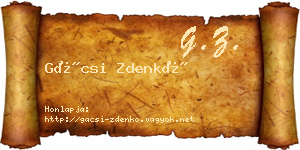 Gácsi Zdenkó névjegykártya